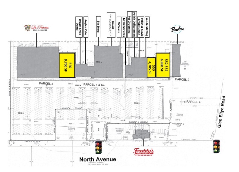 500-558 E North Ave, Glendale Heights, IL à louer Plan de site– Image 1 sur 1