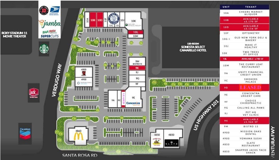 4910-4992 Verdugo Way, Camarillo, CA à louer - Plan de site – Image 3 sur 3