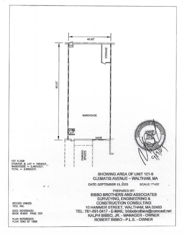 108 Clematis Ave, Waltham, MA à louer Plan d’étage– Image 1 sur 1
