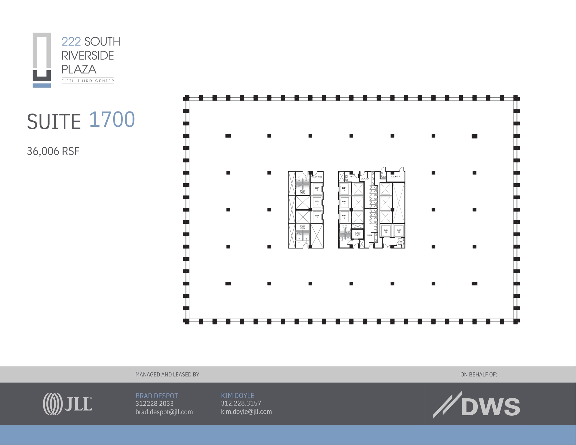 222 S Riverside Plz, Chicago, IL à louer Plan d’étage– Image 1 sur 2