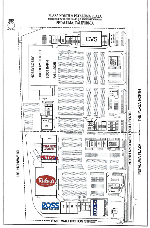 101-179 N Mcdowell Blvd, Petaluma, CA à louer Plan de site– Image 1 sur 1
