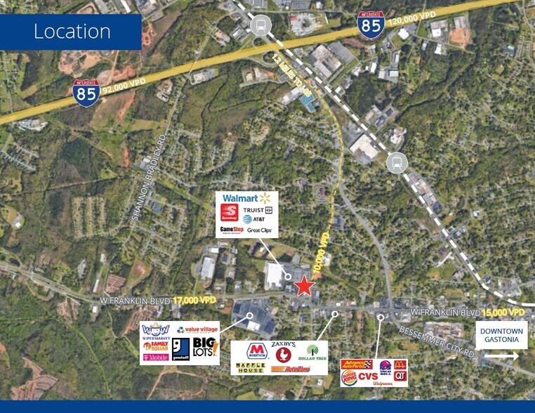 205 N Myrtle School Rd, Gastonia, NC à louer - Aérien – Image 2 sur 2