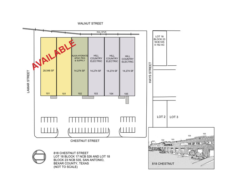 818 Chestnut St, San Antonio, TX à louer - Plan de site – Image 2 sur 3