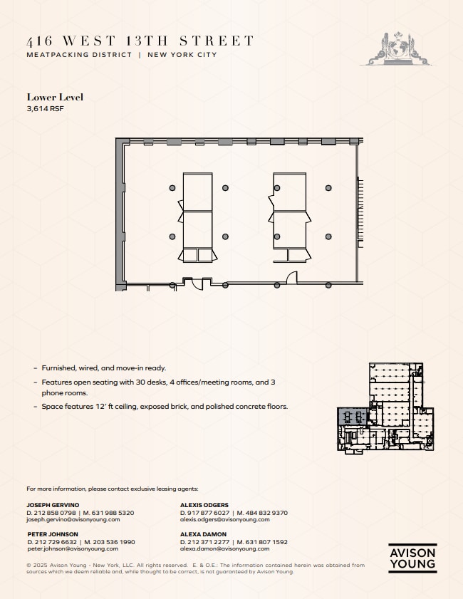 416 W 13th St, New York, NY à louer Plan d’étage– Image 1 sur 8