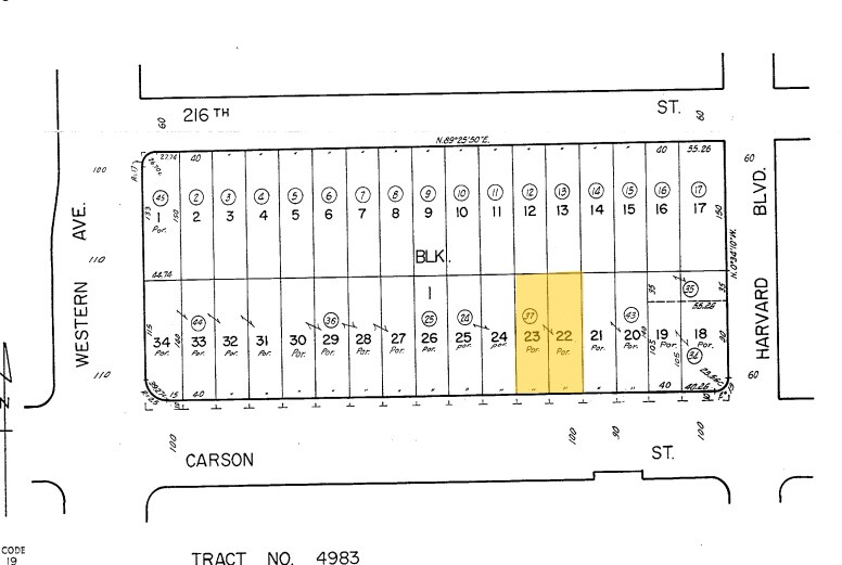 1619 W Carson St, Torrance, CA à louer - Plan cadastral – Image 2 sur 6