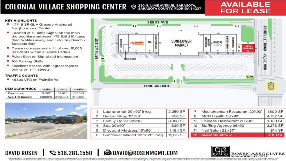 110-290 Lime Ave, Sarasota, FL à louer - Plan de site – Image 1 sur 3