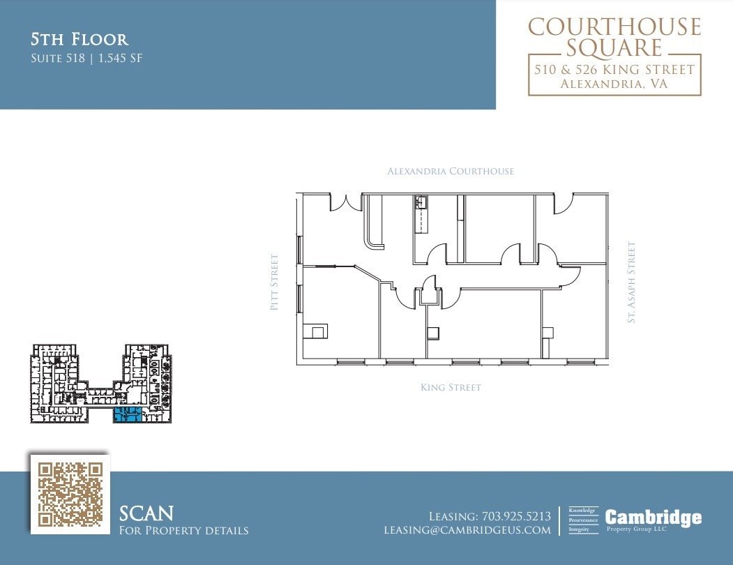 510-526 King St, Alexandria, VA à louer Plan d’étage– Image 1 sur 1