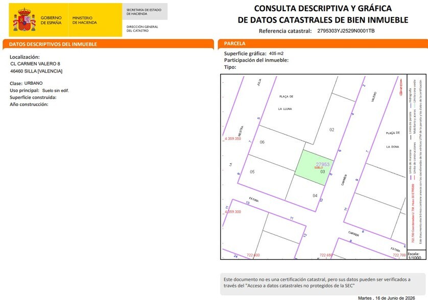 Calle Carmen Valero, 8, Silla, Valencia à vendre - Plan cadastral – Image 3 sur 3