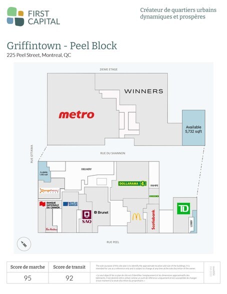 173-229 Rue Peel, Montréal, QC à louer - Plan de site – Image 2 sur 7