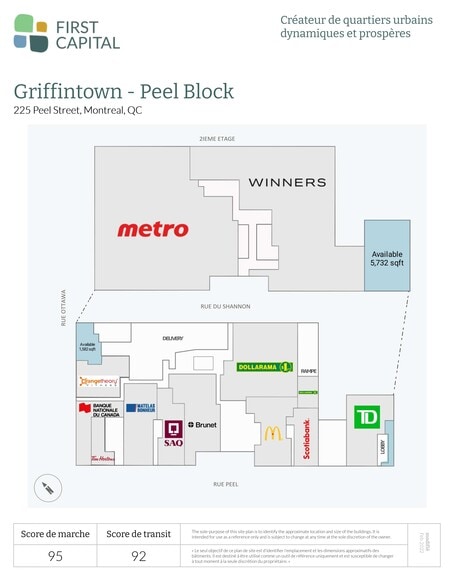 225 Rue Peel, Montréal, QC à louer - Plan de site – Image 2 sur 7
