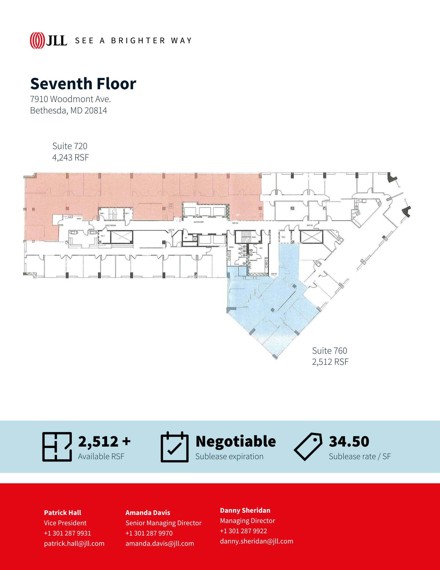 7910 Woodmont Ave, Bethesda, MD à louer Plan d’étage– Image 1 sur 1