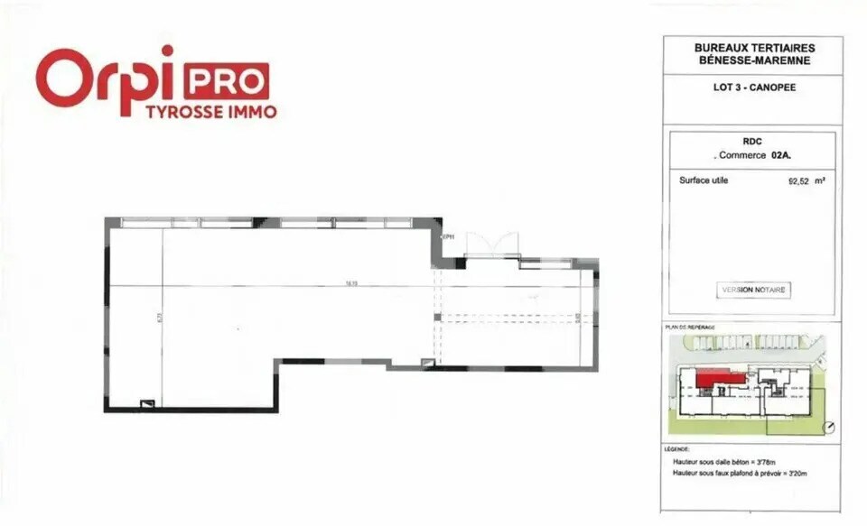 Local commercial dans Bénesse-Maremne à louer - Plan d’étage – Image 2 sur 2