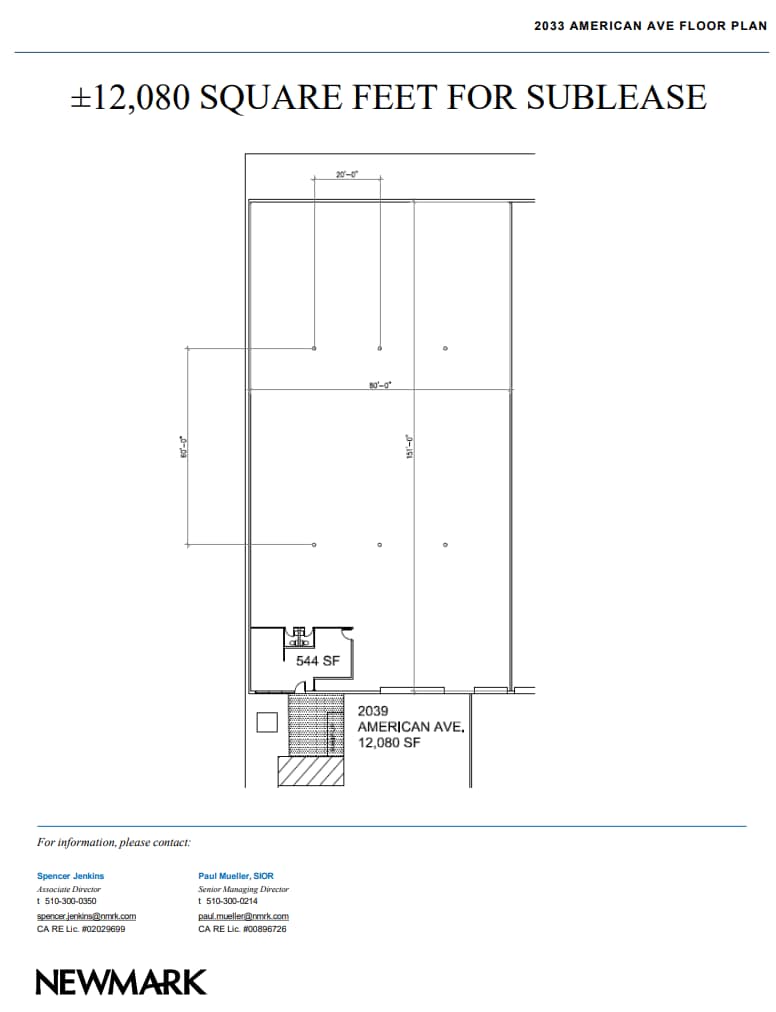 2031-2039 American Ave, Hayward, CA à louer Plan d’étage– Image 1 sur 1