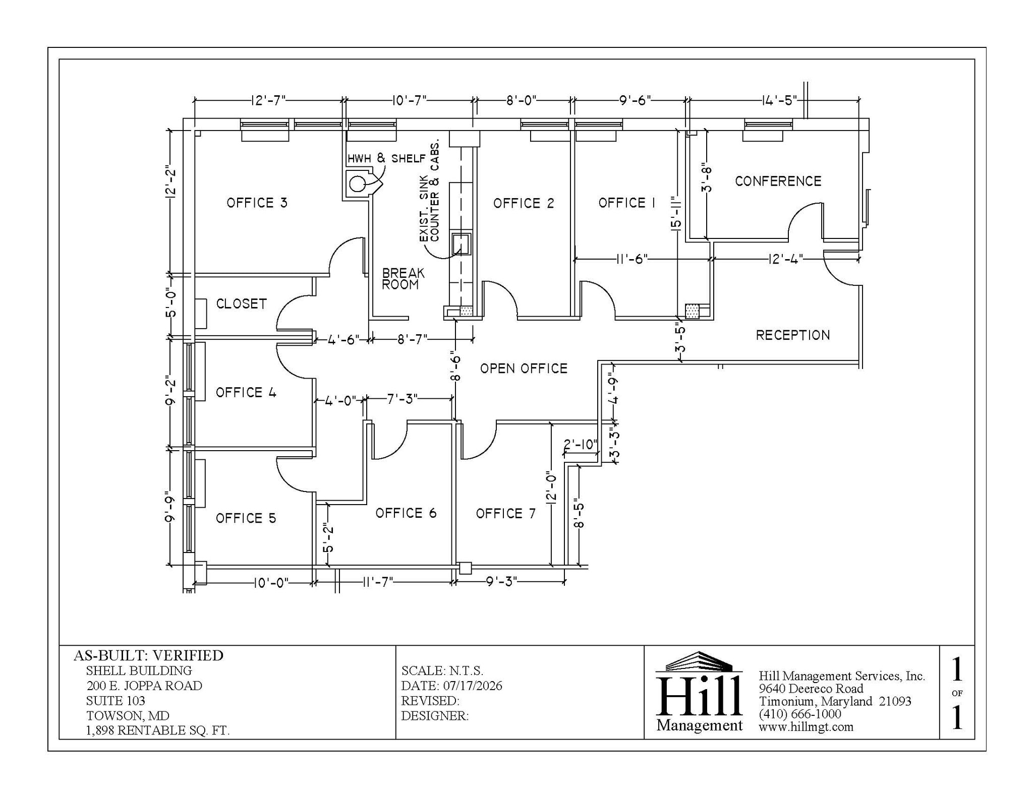 200 E Joppa Rd, Towson, MD à louer Plan d’étage– Image 1 sur 1