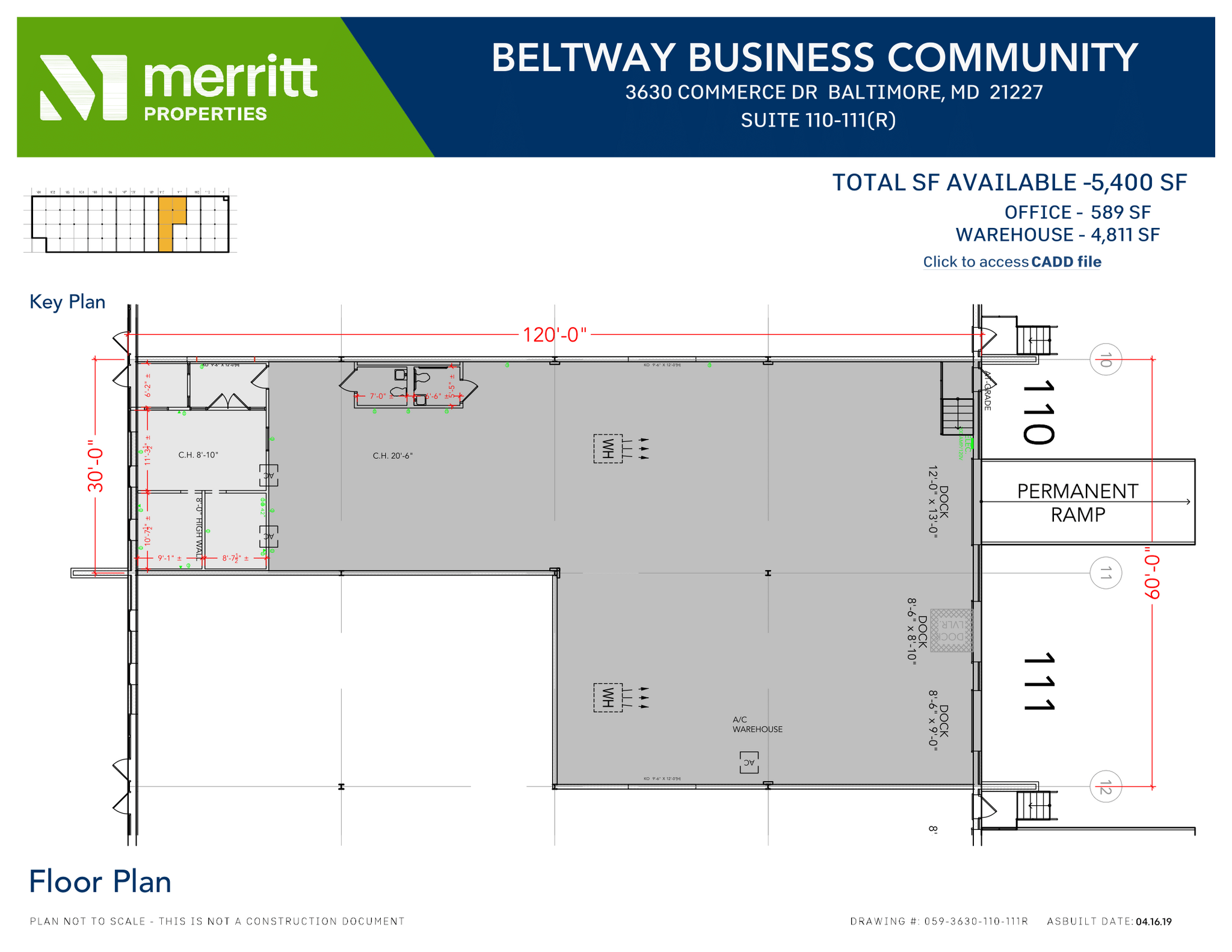 3700 Commerce Dr, Baltimore, MD à louer Plan d’étage– Image 1 sur 1