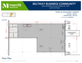 3700 Commerce Dr, Baltimore, MD à louer Plan d’étage– Image 1 sur 1