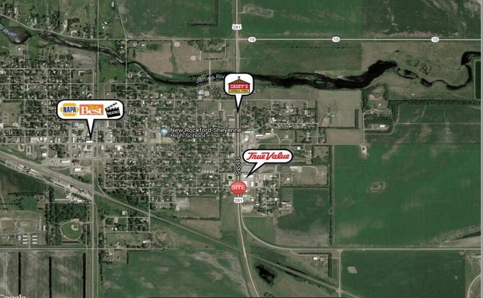 381 1st St S, New Rockford, ND à vendre - Aérien – Image 2 sur 2
