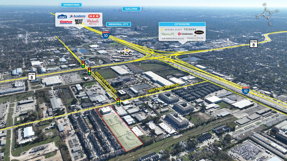 1213 Brittmoore Rd, Houston, TX à vendre - Aérien – Image 3 sur 4