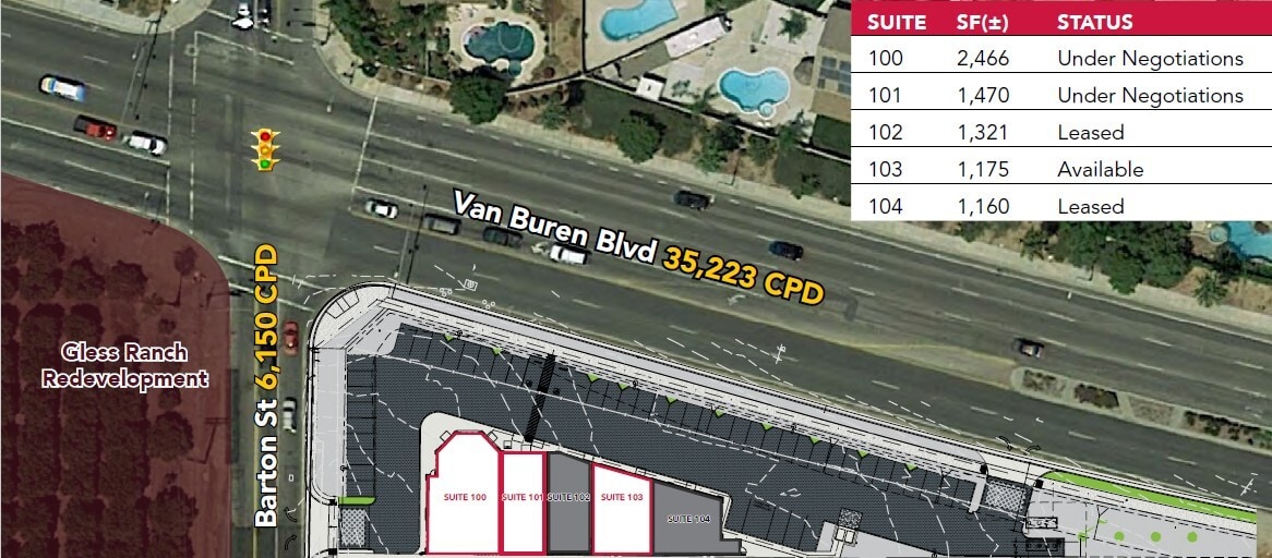 SEC Van Buren Blvd & Barton Rd, Riverside, CA à louer Plan d’étage– Image 1 sur 2