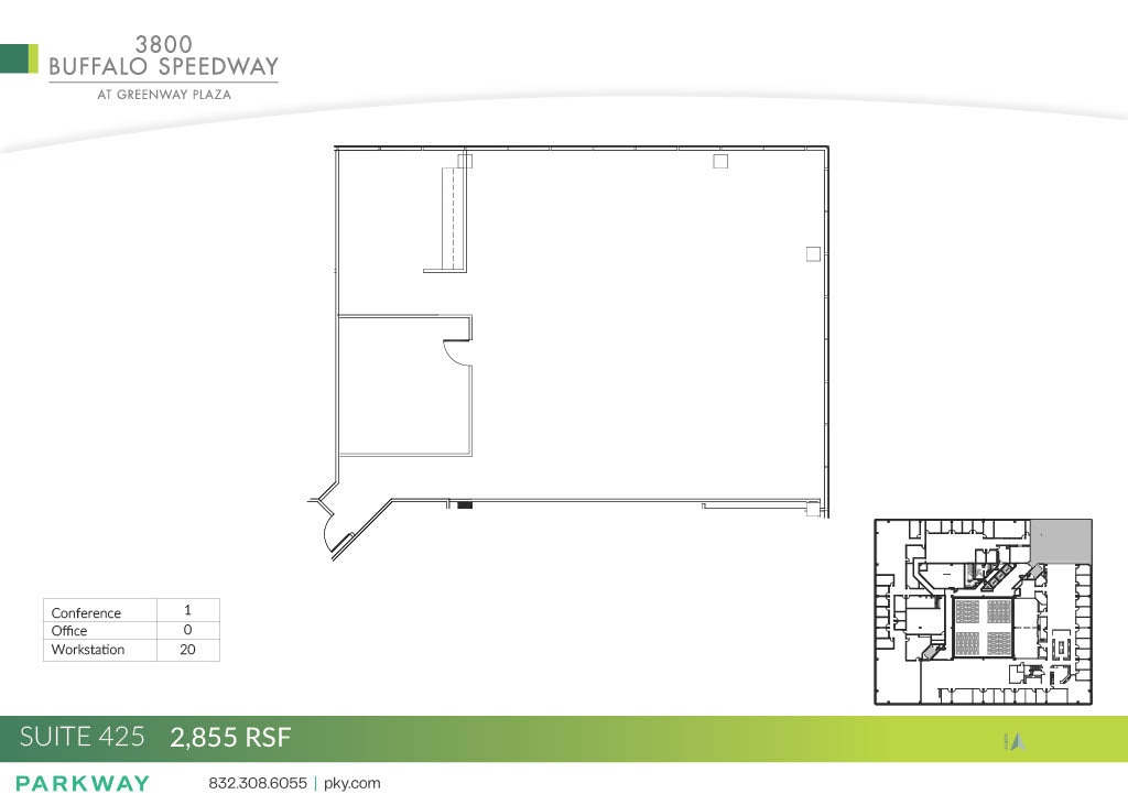 3800 Buffalo Speedway, Houston, TX à louer Plan d’étage– Image 1 sur 2