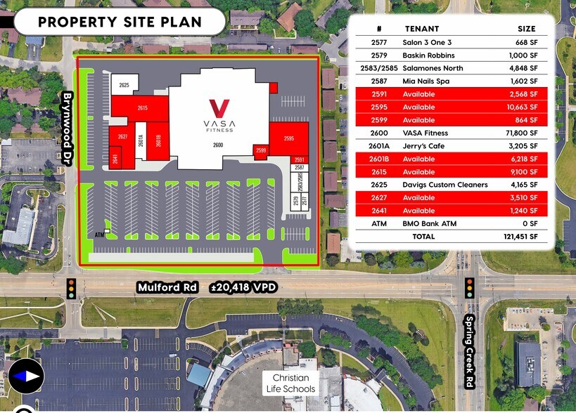 2579-2601 Mulford Rd N, Rockford, IL à louer - Plan de site – Image 3 sur 3
