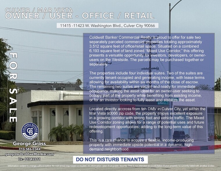 11419-11423 W Washington Blvd, Los Angeles, CA à vendre - Photo de l’immeuble – Image 3 sur 6