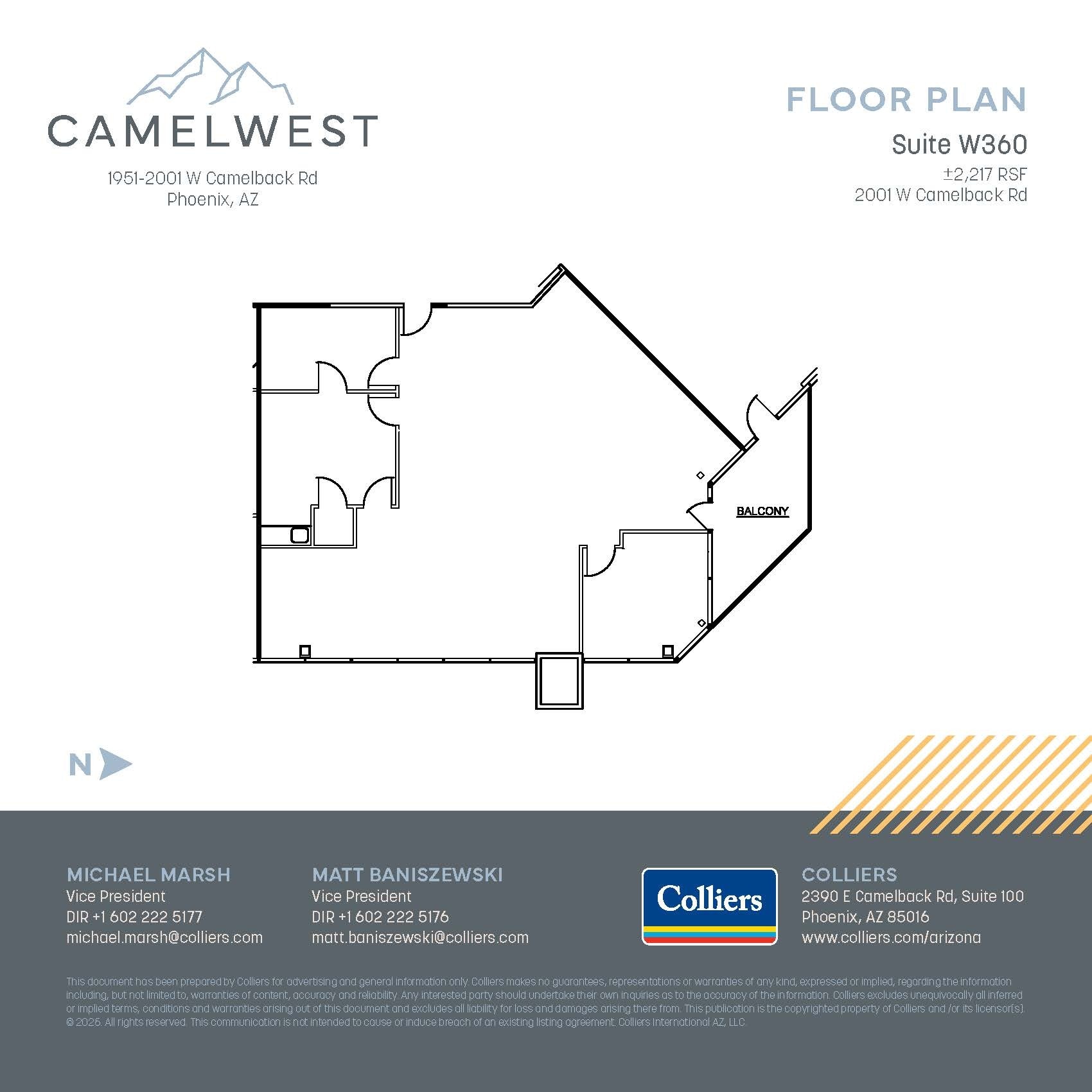 2001 W Camelback Rd, Phoenix, AZ à louer Plan d’étage– Image 1 sur 1