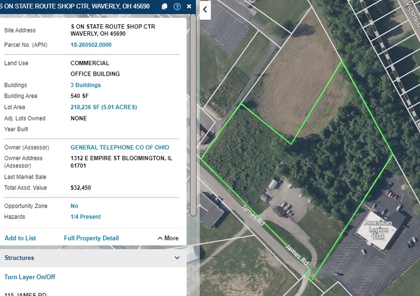 115 James Rd, Waverly, OH à vendre - Aérien – Image 1 sur 2