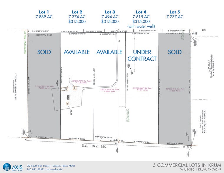 W US 380, Krum, TX à vendre - Plan cadastral – Image 2 sur 2