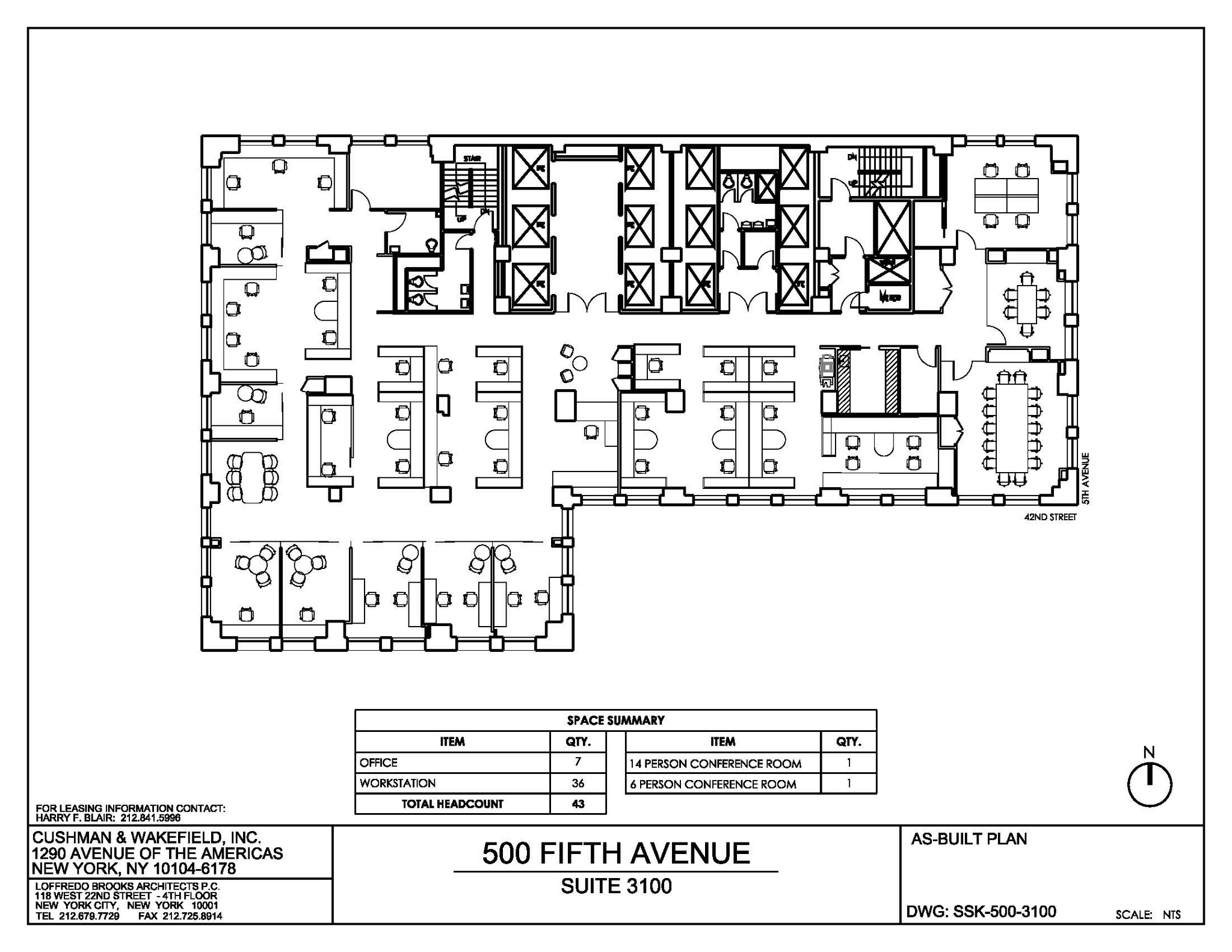 500 Fifth Ave, New York, NY à louer Plan d’étage– Image 1 sur 4