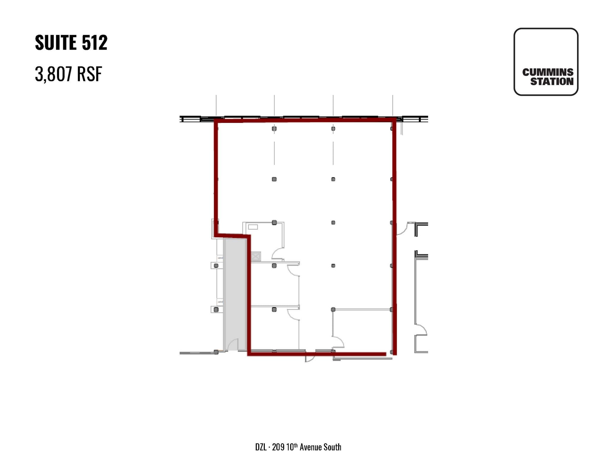 209 10th Ave S, Nashville, TN à louer Plan d’étage– Image 1 sur 1