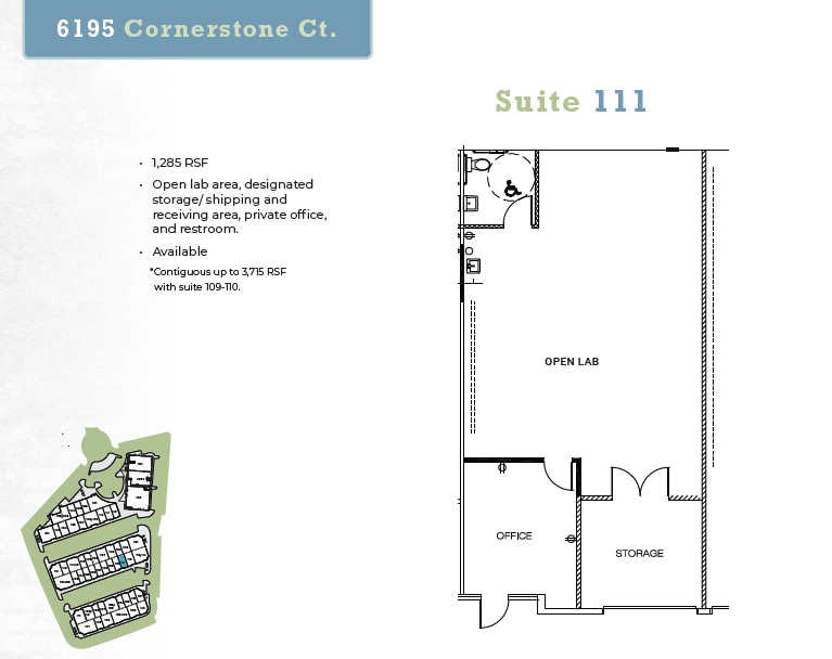 6185 Cornerstone Ct E, San Diego, CA à louer Plan d’étage– Image 1 sur 1