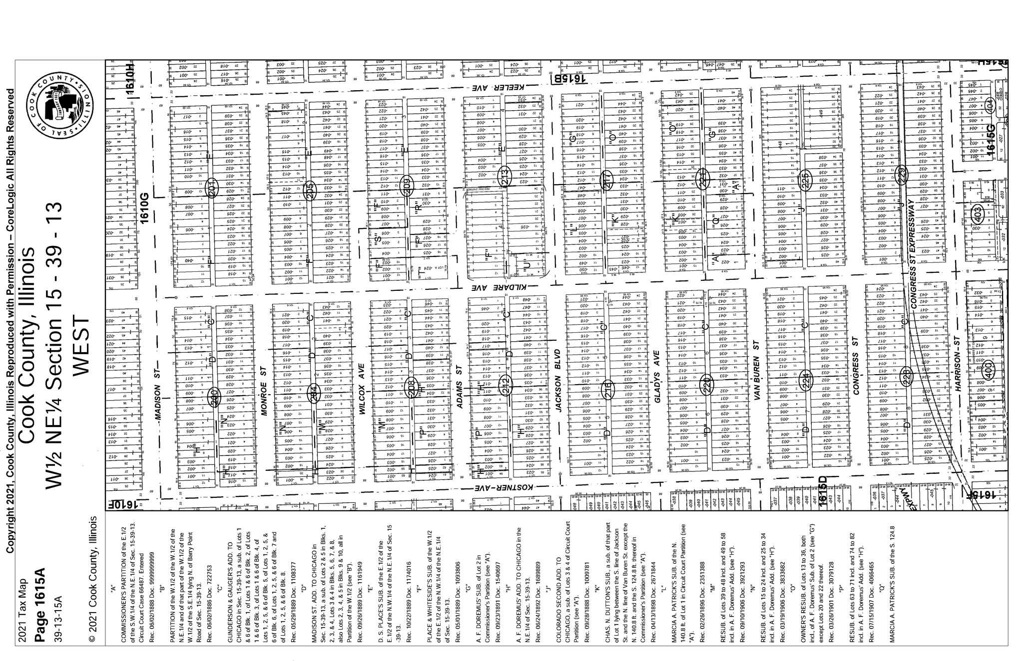4139 W Gladys Ave, Chicago, IL à vendre Plan cadastral– Image 1 sur 2