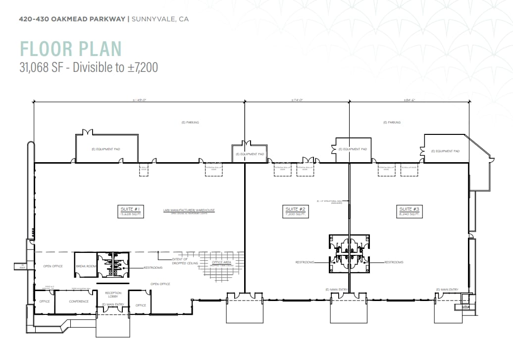 420 Oakmead Pky, Sunnyvale, CA à louer Plan d’étage– Image 1 sur 1