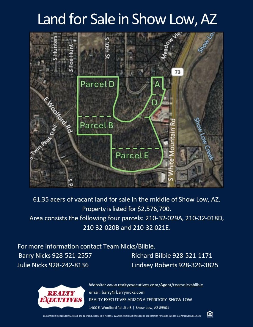4 Parcels in the heart of Show Low, Show Low, AZ à vendre Autre– Image 1 sur 2
