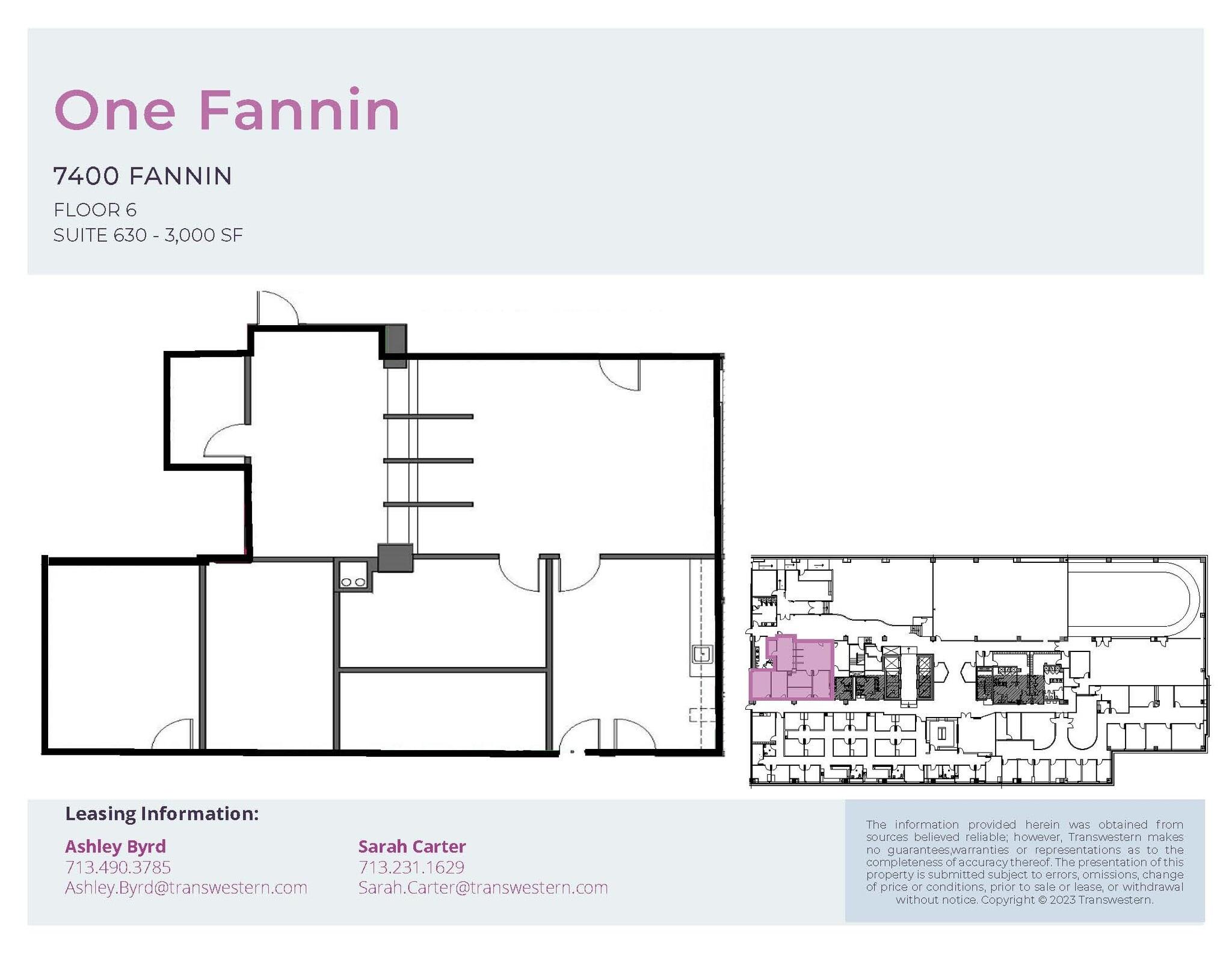 7400 Fannin St, Houston, TX à louer Plan d’étage– Image 1 sur 1