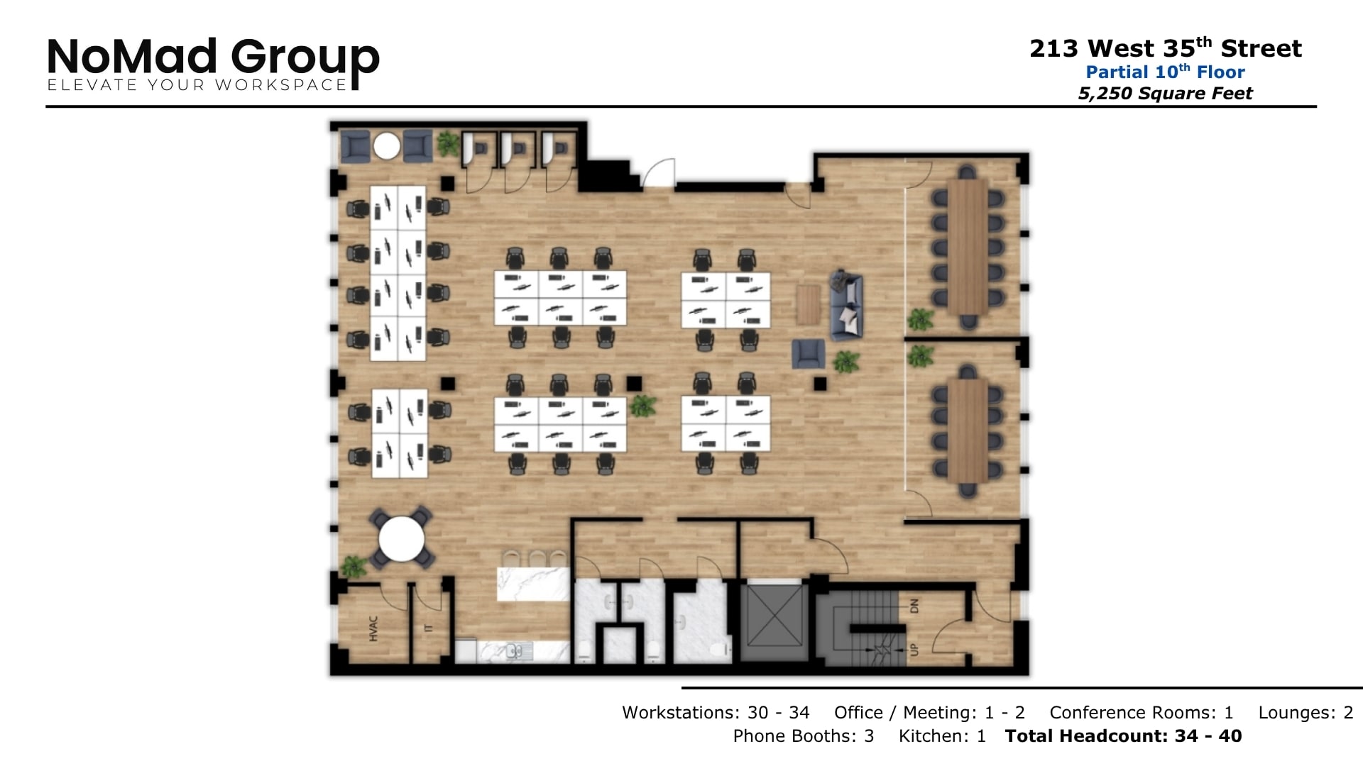 213 W 35th St, New York, NY à louer Plan d’étage– Image 1 sur 10