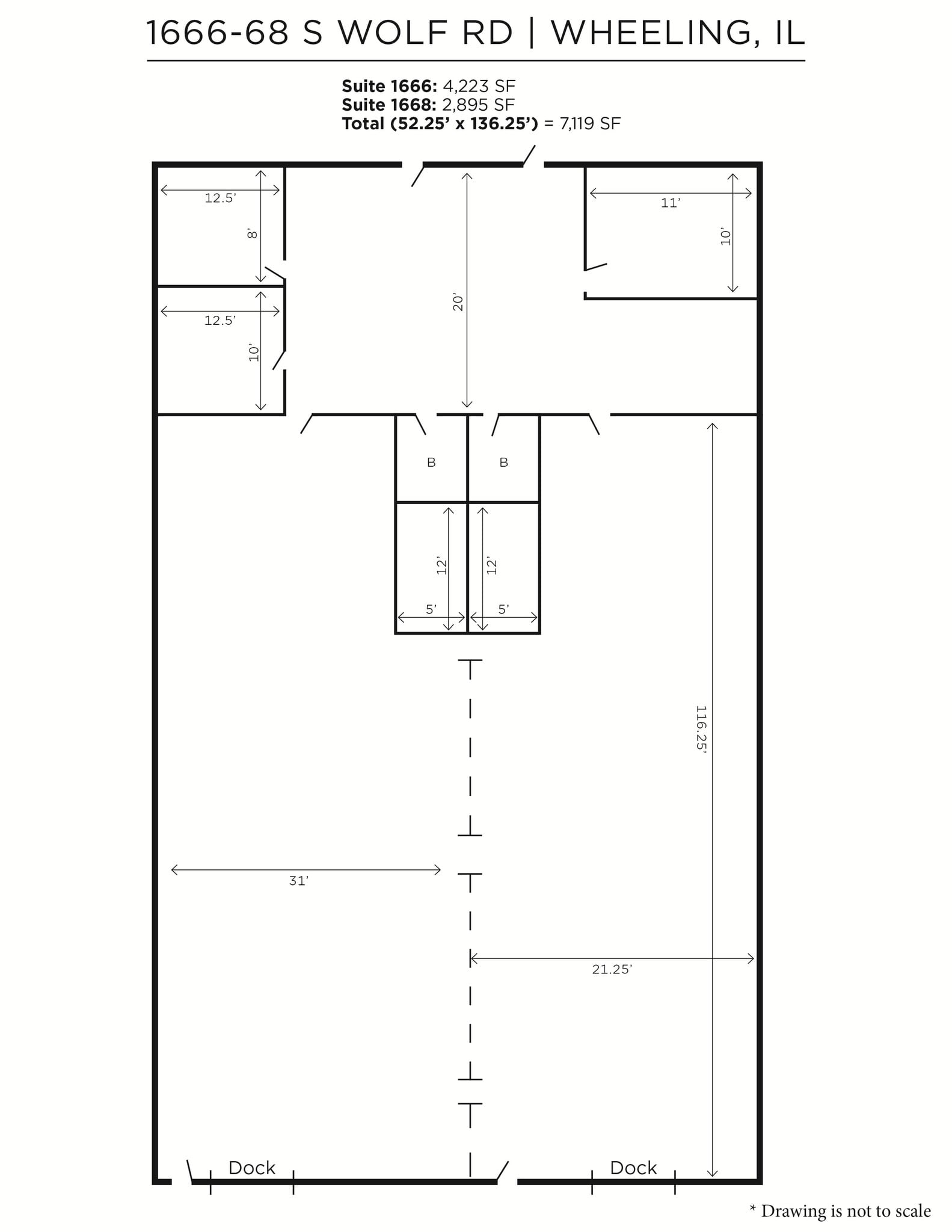 1666-1684 S Wolf Rd, Wheeling, IL à louer Plan d’étage– Image 1 sur 1