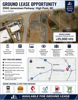 Plus de détails pour 2900 Jamestown Pky, High Point, NC - Terrain à louer