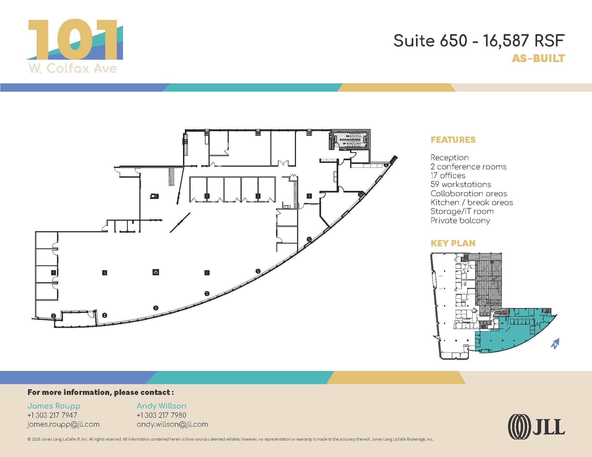 101 W Colfax Ave, Denver, CO à louer Plan d’étage– Image 1 sur 2