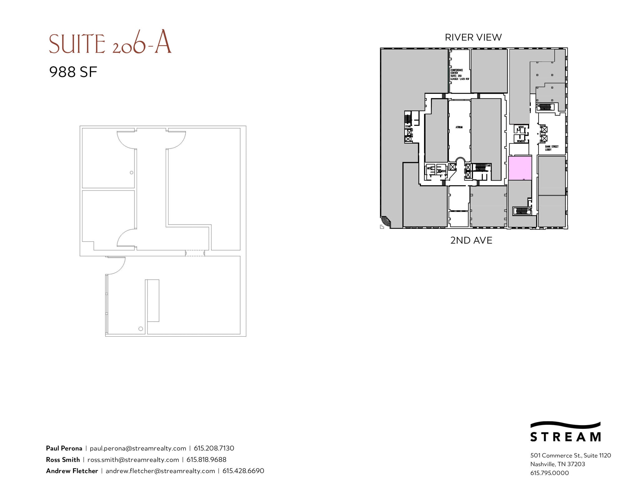 214 2nd Ave N, Nashville, TN à louer Plan d’étage– Image 1 sur 1