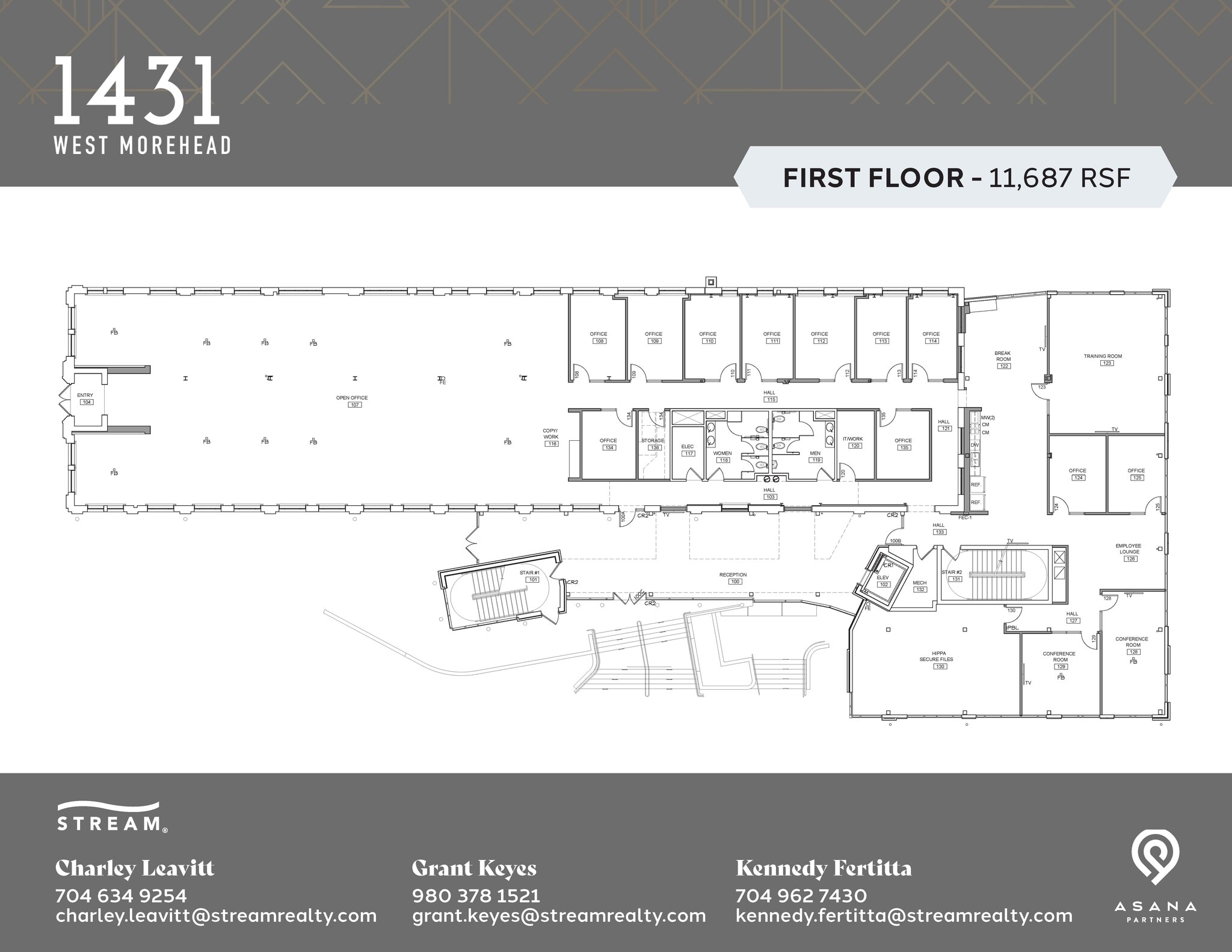 1431 W Morehead St, Charlotte, NC à louer Plan d’étage– Image 1 sur 1