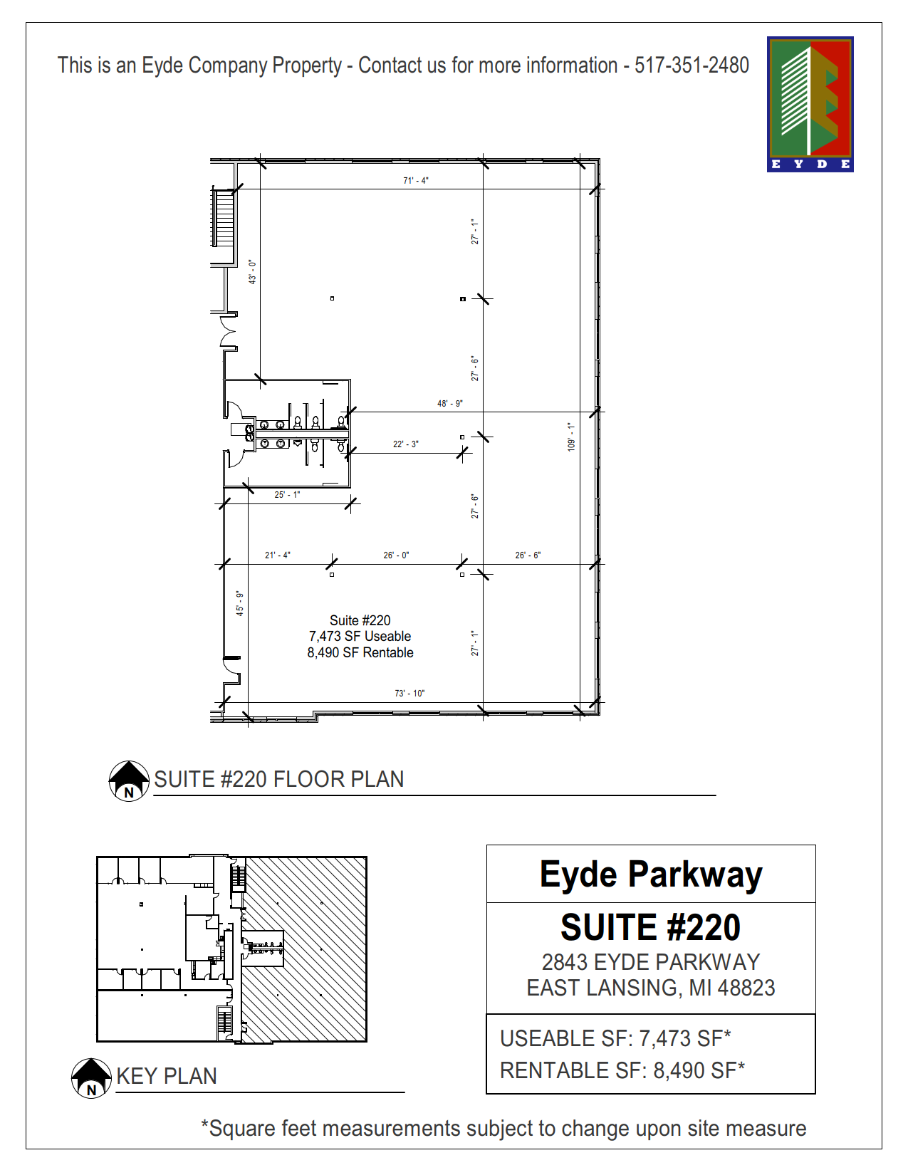 2843 Eyde Pky, East Lansing, MI à louer Plan d’étage– Image 1 sur 1