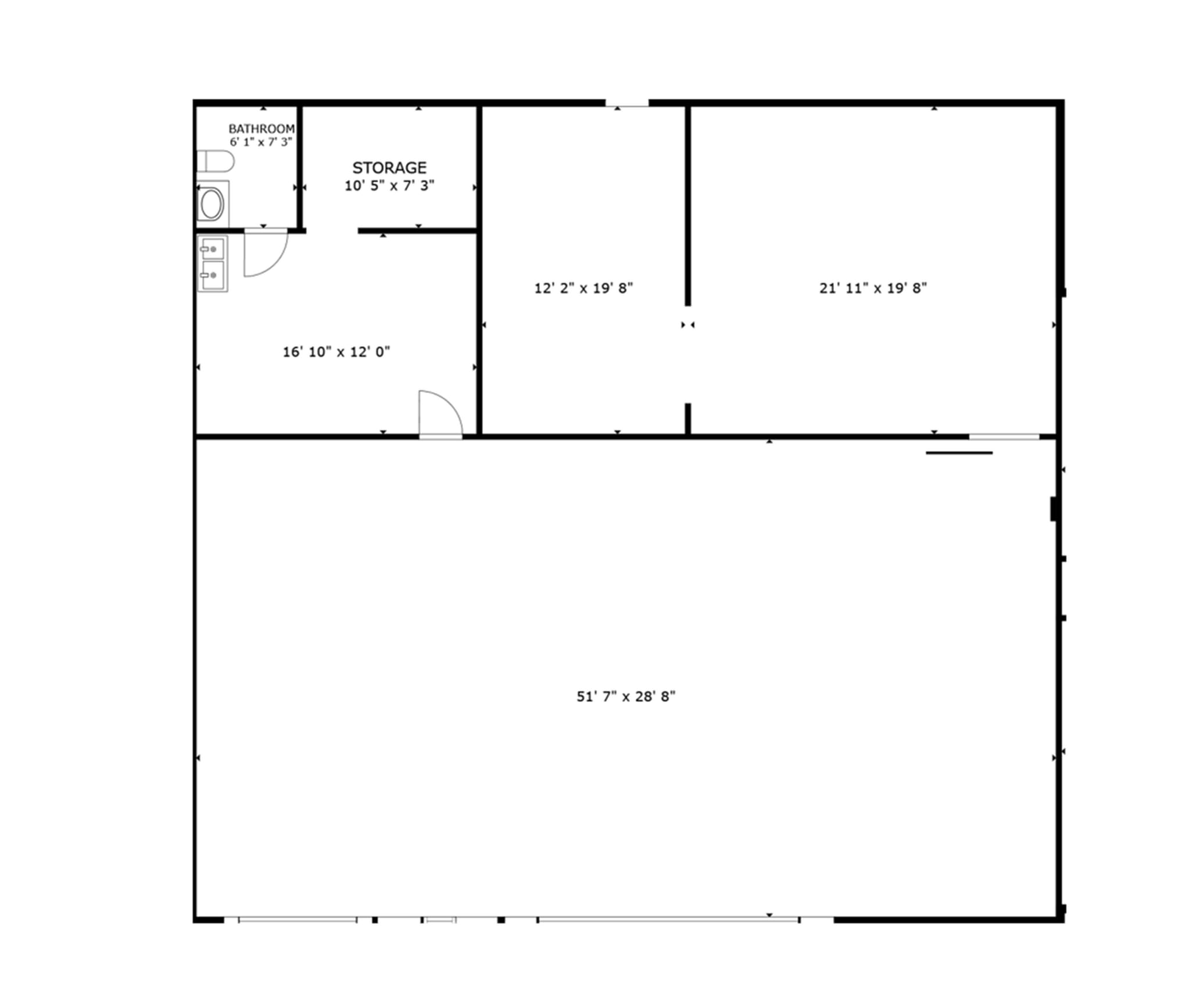 5005-5011 University Ave NE, Columbia Heights, MN à louer Plan d’étage– Image 1 sur 1