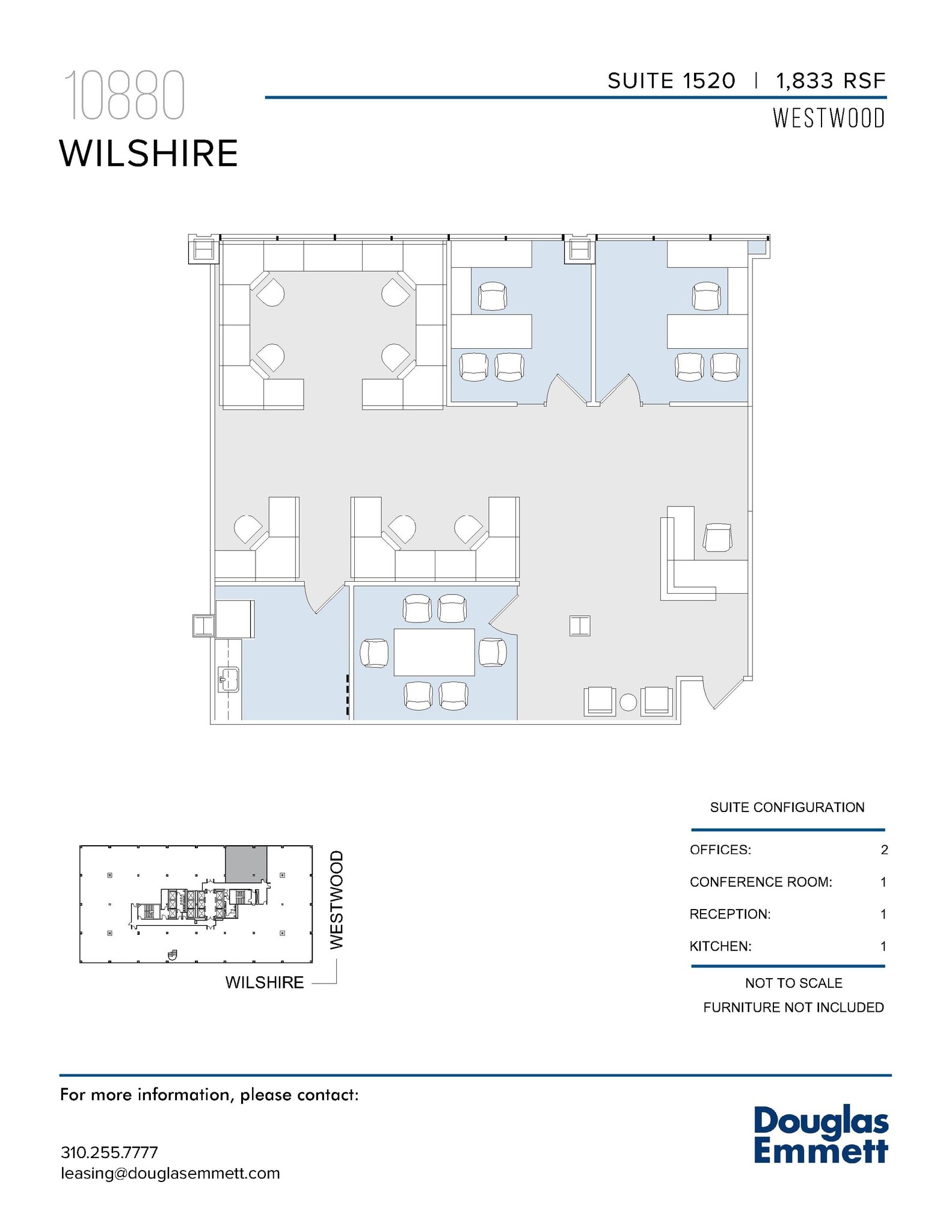 10880 Wilshire Blvd, Los Angeles, CA à louer Plan d’étage– Image 1 sur 1