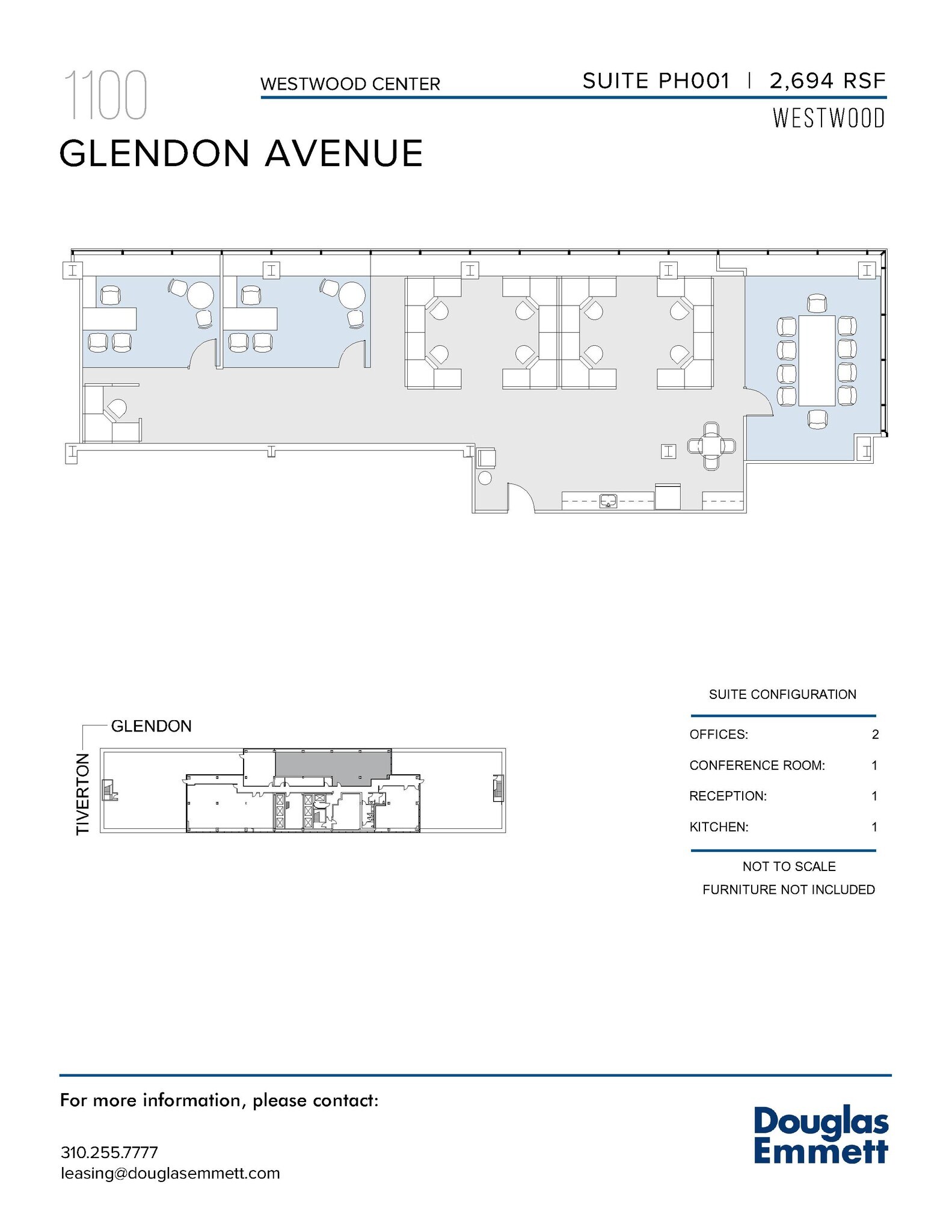 1100 Glendon Ave, Los Angeles, CA à louer Plan d’étage– Image 1 sur 1