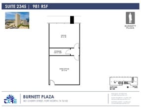 801 Cherry St, Fort Worth, TX à louer Plan d’étage– Image 1 sur 1