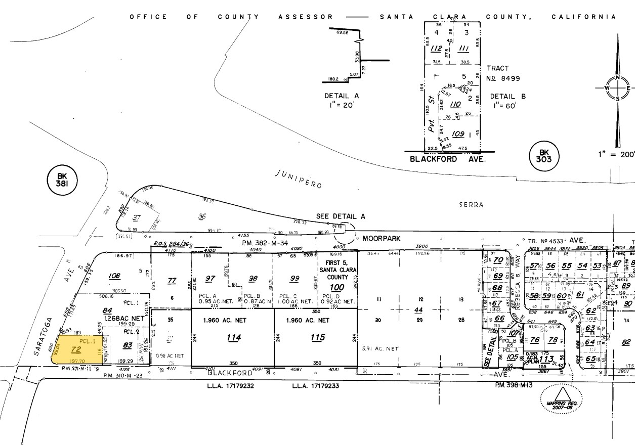 690 Saratoga Ave, San Jose, CA à louer Plan cadastral– Image 1 sur 2