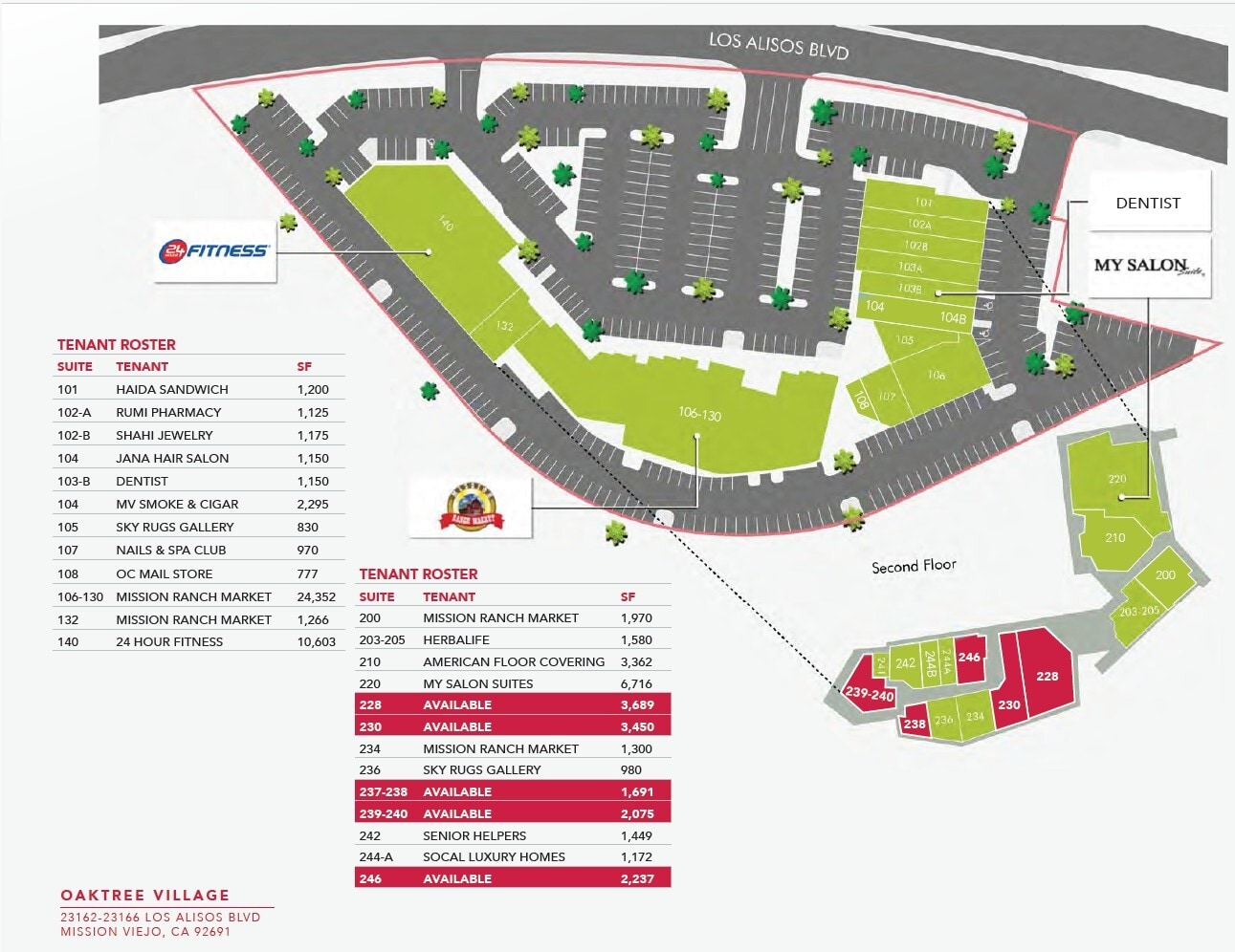 23162-23166 Los Alisos Blvd, Mission Viejo, CA à louer Plan d’étage– Image 1 sur 1