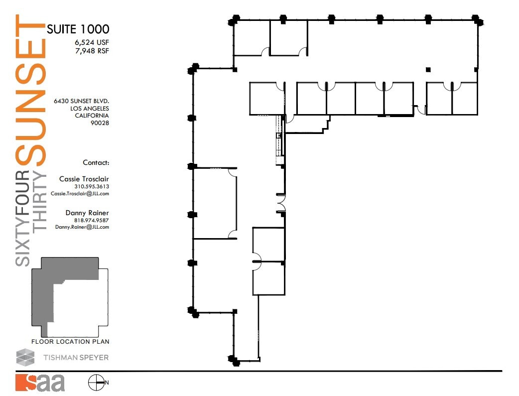 6430 W Sunset Blvd, Los Angeles, CA à louer Plan d’étage– Image 1 sur 1